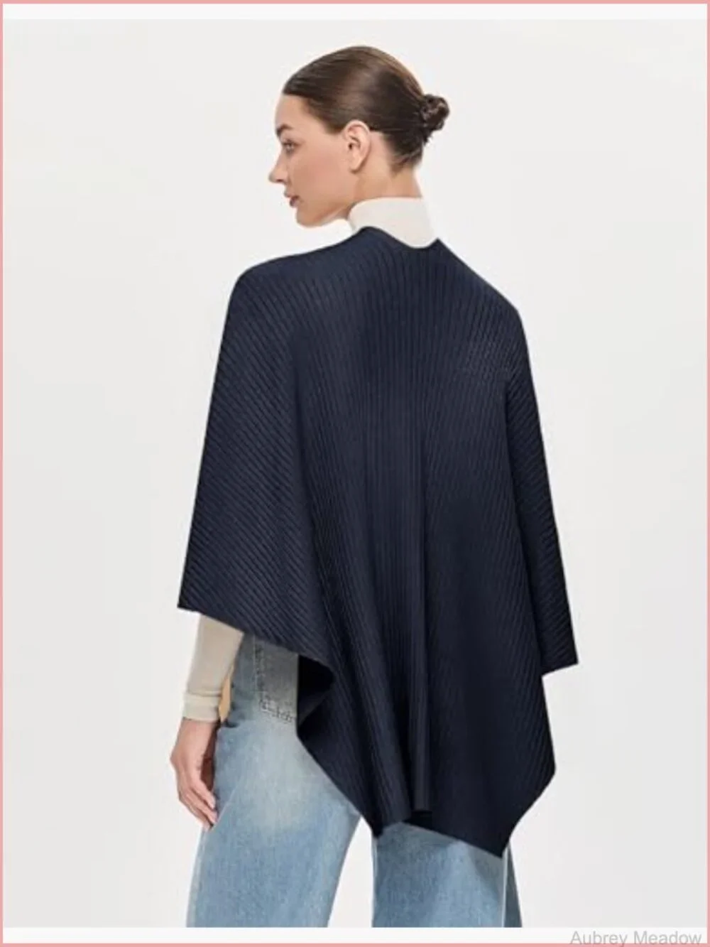Elegant Cross Front Shawl Wrap Knitted Poncho Cape Sweater Soft Warm Travel Wrap